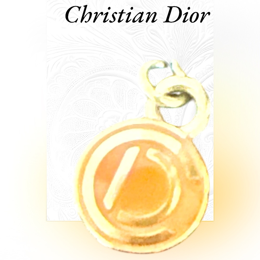 Christian Dior  Gold tone & Apricot Pendant/Charm. Like new.